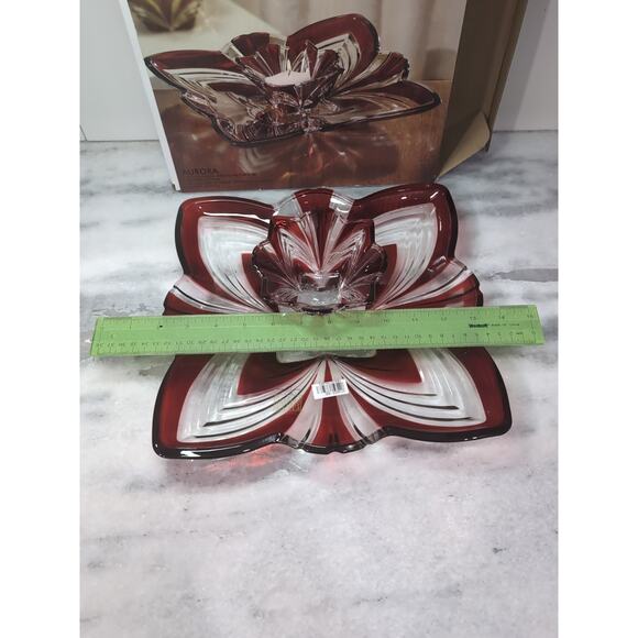 Fifth Avenue Crystal Aurora Chip & Dip Dish, Crystal Serving Dish, Plomb Dish - Picture 9 of 12
